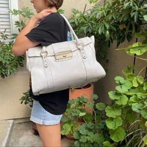 Vintage white/gold Dolce & Gabbana leather large bag